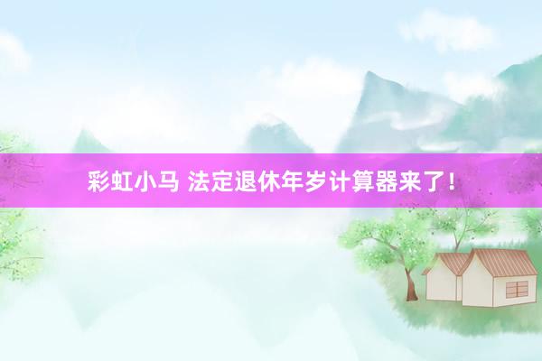 彩虹小马 法定退休年岁计算器来了！