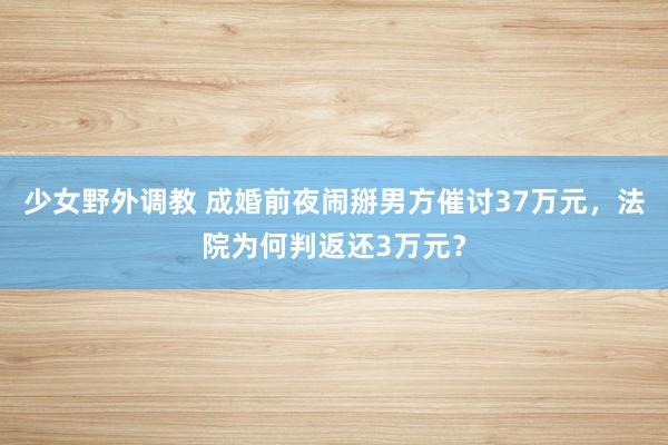 少女野外调教 成婚前夜闹掰男方催讨37万元，法院为何判返还3万元？