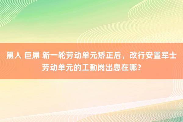 黑人 巨屌 新一轮劳动单元矫正后，改行安置军士劳动单元的工勤岗出息在哪？