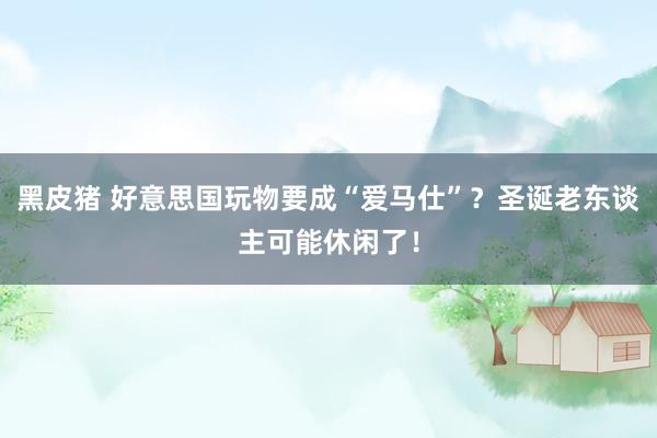 黑皮猪 好意思国玩物要成“爱马仕”？圣诞老东谈主可能休闲了！