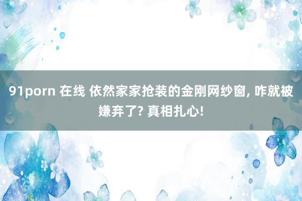 91porn 在线 依然家家抢装的金刚网纱窗, 咋就被嫌弃了? 真相扎心!