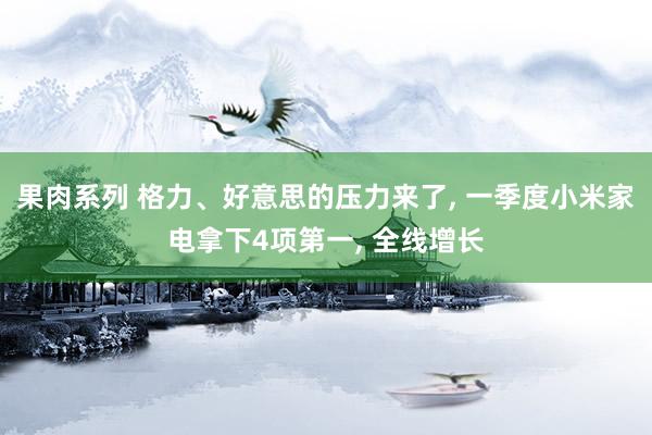 果肉系列 格力、好意思的压力来了, 一季度小米家电拿下4项第一, 全线增长