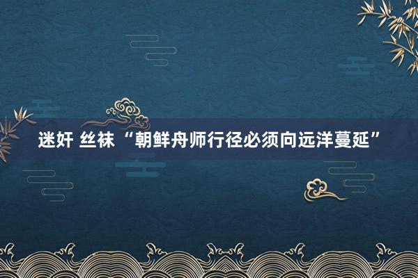 迷奸 丝袜 “朝鲜舟师行径必须向远洋蔓延”