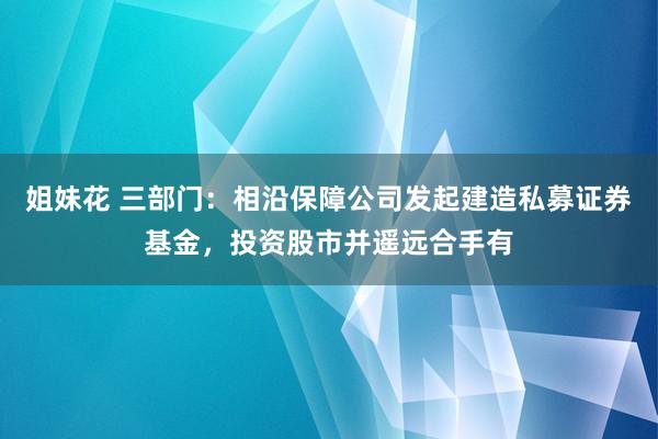 姐妹花 三部门：相沿保障公司发起建造私募证券基金，投资股市并遥远合手有